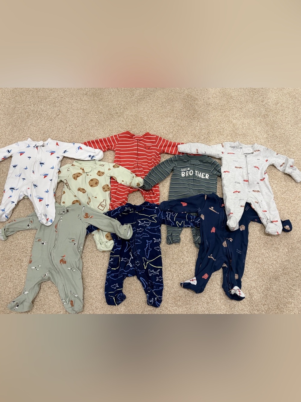 Carter's Baby Footie Sleeper Lot Newborn